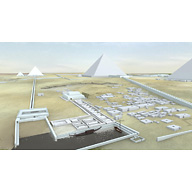 Central Field model: Site: Giza; View: Khentkaus Pyramid Town (model)
